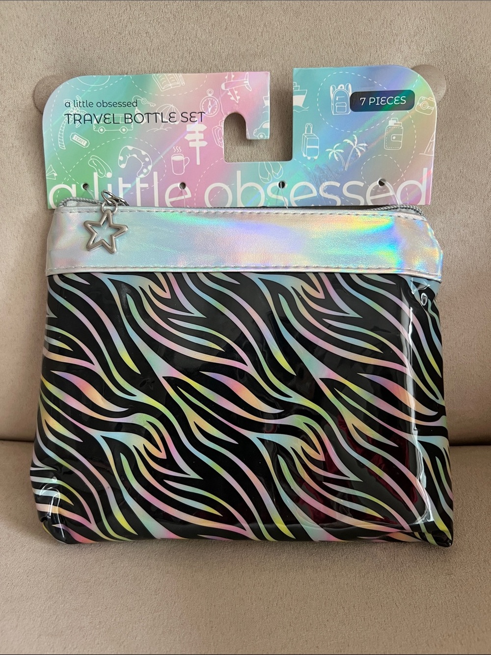 NWT A Little Obsessed 7-Piece Travel Bottle Set